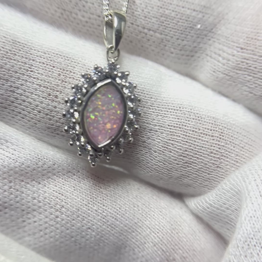 Princess CZ oval ashes pendant, handcrafted in Lancashire UK