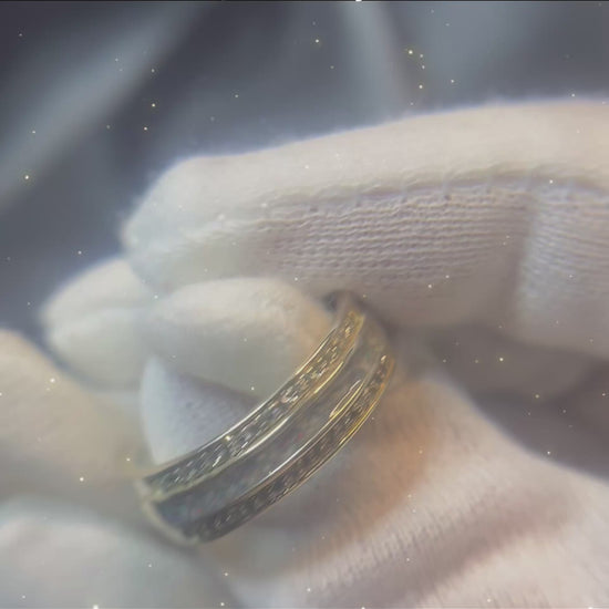 Evie double cz band memorial ashes ring, handcrafted in lancashire 