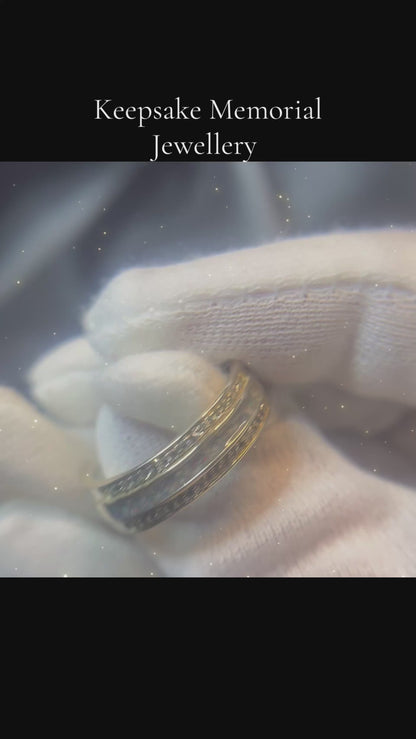 Evie double cz band memorial ashes ring, handcrafted in lancashire 