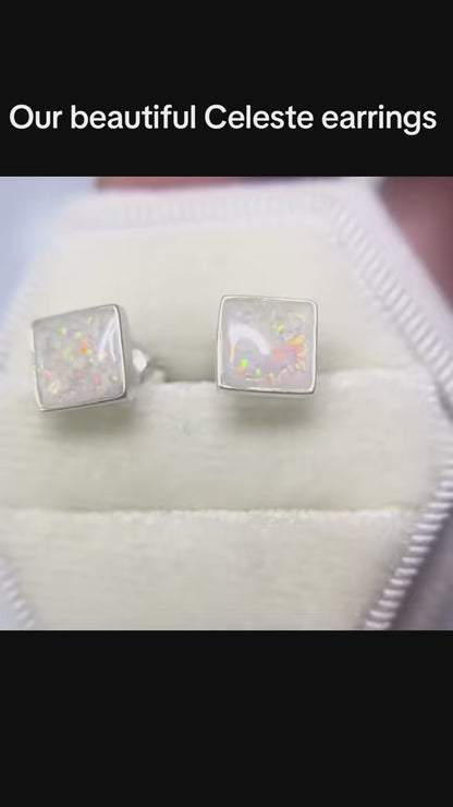 Keepsake Memorial Sterling Silver Ladies Ashes Earrings - Celeste Shine