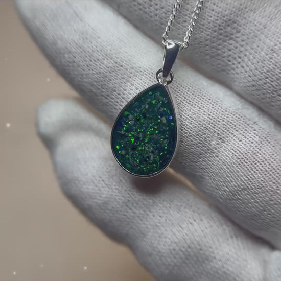Pear shaped silver memorial ashes pendant, handcrafted in Lancashire Uk