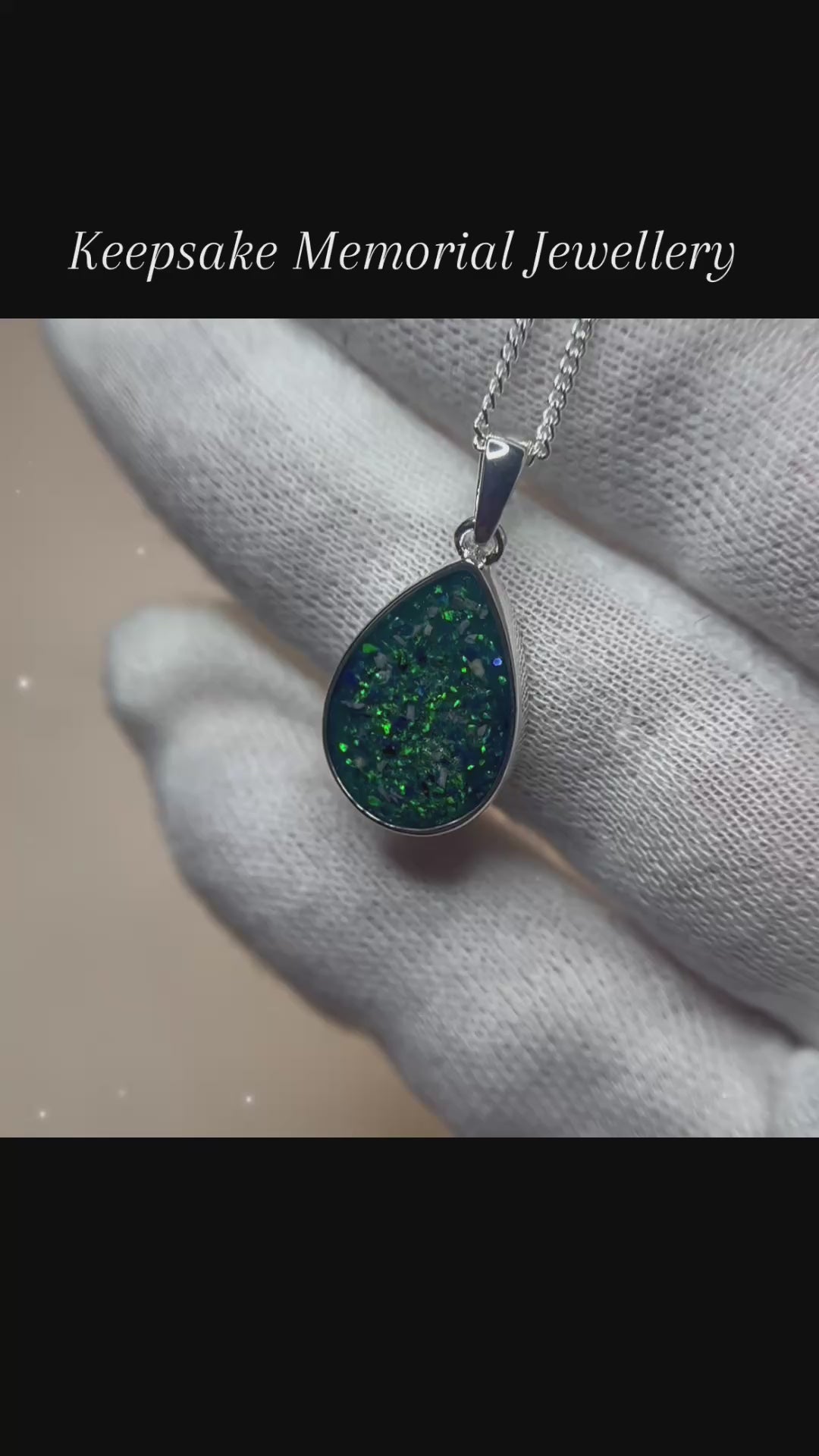 Pear shaped silver memorial ashes pendant, handcrafted in Lancashire Uk