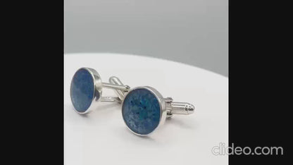 Silver Eterna memorial ashes cufflinks, handcrafted in Lancashire UK