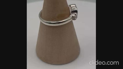 Valentina Ring — silver heart ashes memorial ring, in teal mist, handcrafted in the UK