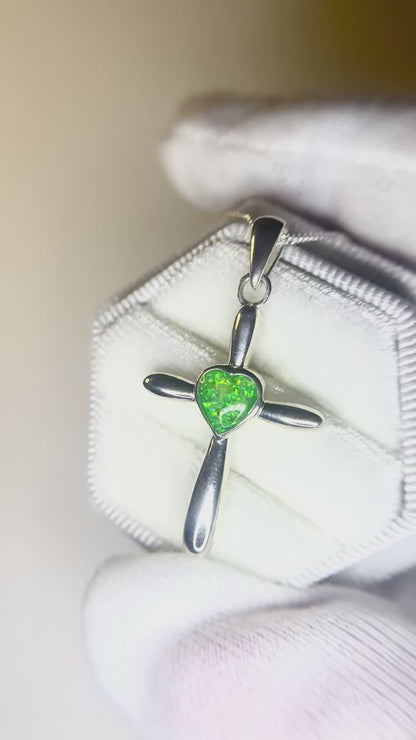 Saiph dainty sterling silver ashes cross with heart detail, video clip,  handcrafted in Lancashire UK - by Keepsake Memorial Jewellery  