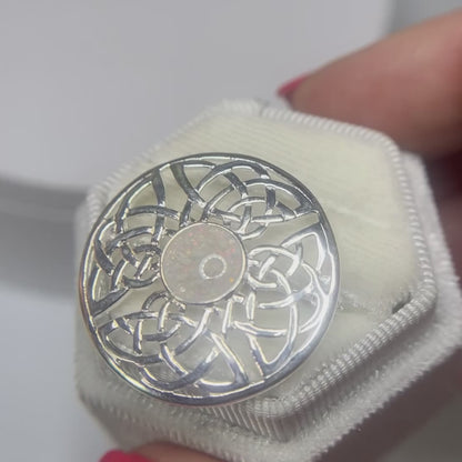 Skye brooch - sterling silver Celtic ashes memorial brooch video, handcrafted in Lancashire UK - by Keepsake Memorial Jewellery