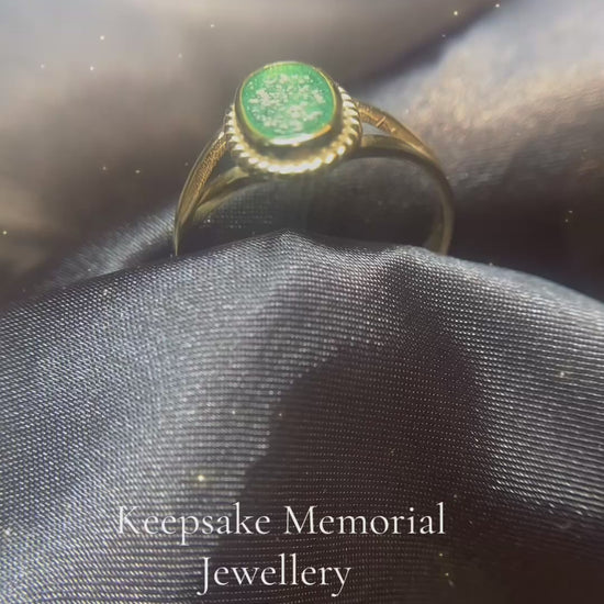 9ct gold ashes memorial ring, handcrafted in lancashire