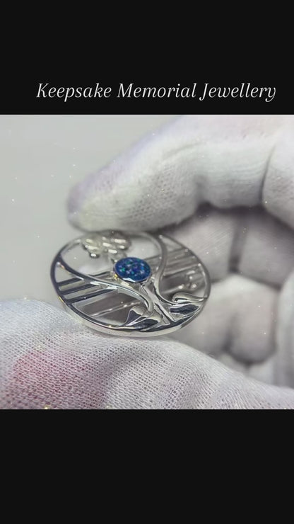 Avalon brooch - sterling silver ashes memorial brooch video, handcrafted in Lancashire UK - by Keepsake Memorial Jewellery