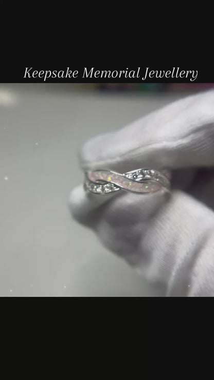 Grace infinity ashes memorial ring, handcrafted in lancashire
