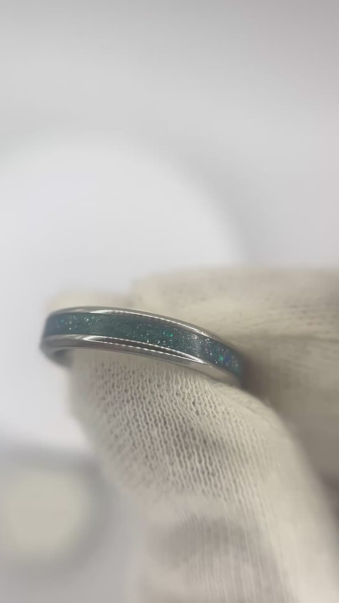 Ridge unisex stainless steel channel memorial ring, handcrafted in Lancashire UK by Keepsake Memorial Jewellery