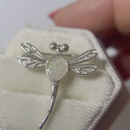 Guiding Light Dragonfly Brooch — silver dragonfly ashes memorial brooch video, handcrafted in Lancashire, UK