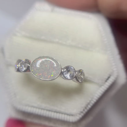 Arcadia Ring — silver oval crystal ashes memorial ring, handcrafted in Lancashire, UK