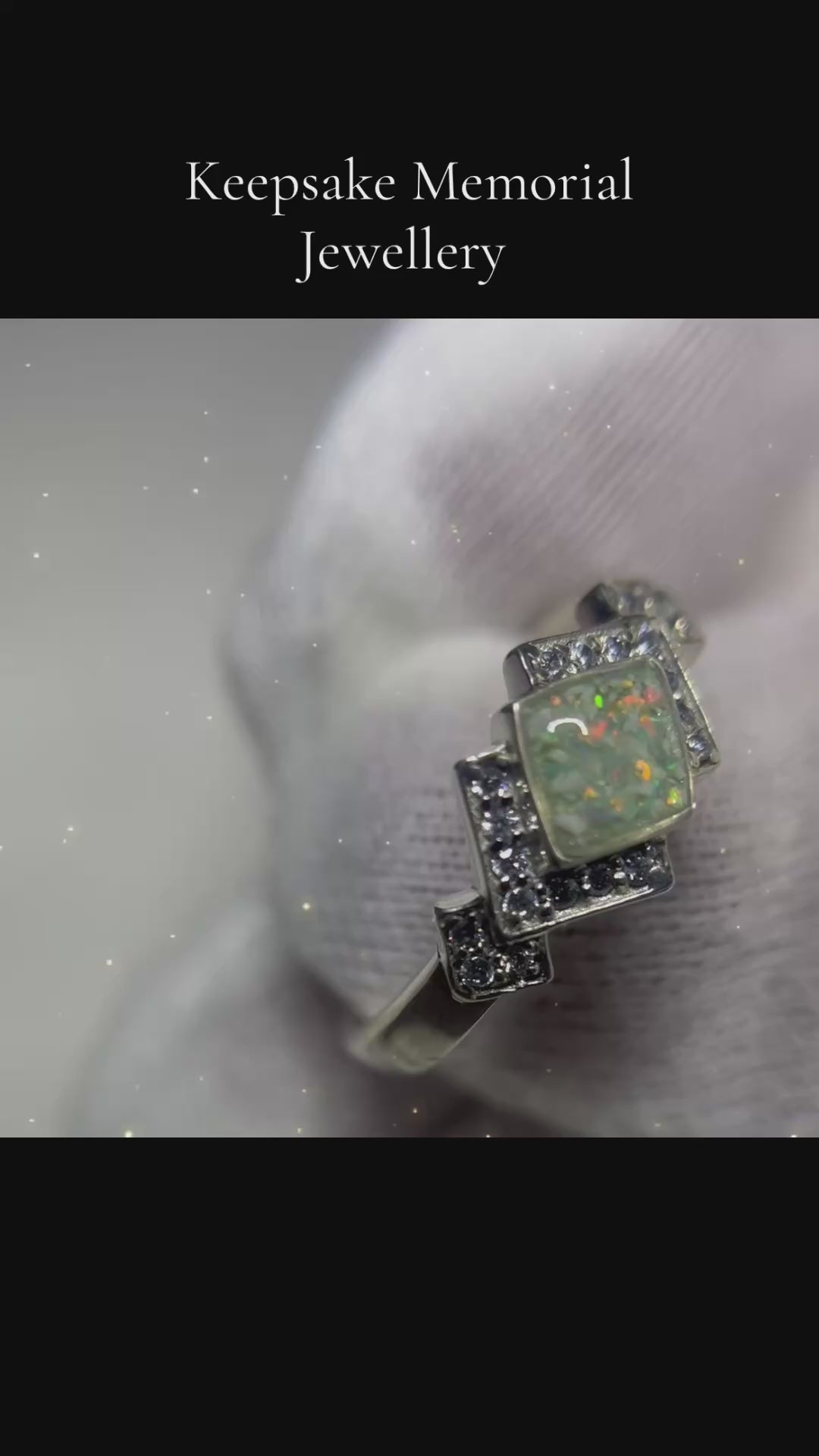 Art deco style ashes memorial ring, handcrafted in lancashire 