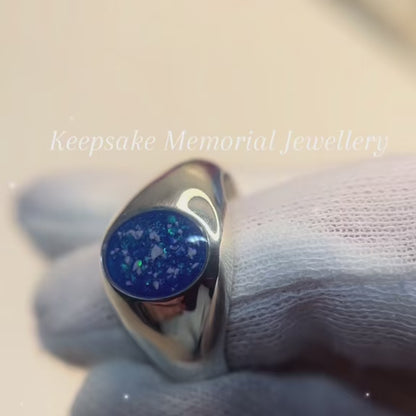 Haven ashes men's memorial signet ring, handcrafted in lancashire, uk
