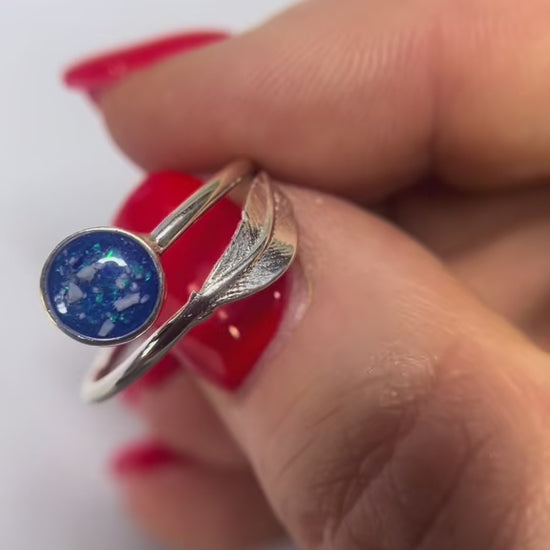 feather whisper memorial ring 