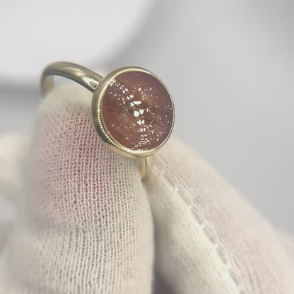 Keepsake Memorial 9ct Gold Ladies Round Ashes Ring - Matilda