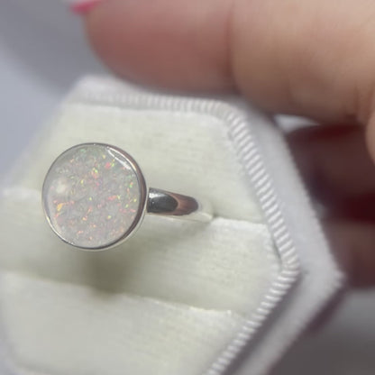 Gabrielle silver round memorial ashes ring, handcrafted in lancashire 