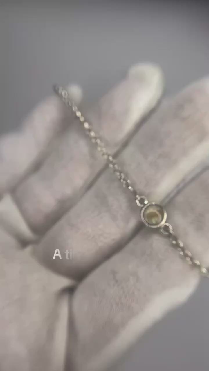 Celestia Bracelet — silver round belcher ashes memorial bracelet, handcrafted in Lancashire, UK