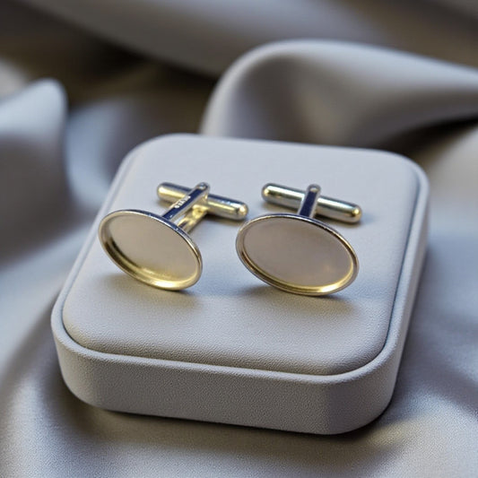 Silver Memorial ashes cufflinks, Lancashire, UK 