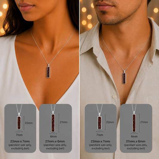 Pulse sterling silver memorial pendant, handcrafted in Lancashire UK - by Keepsake Memorial Jewellery