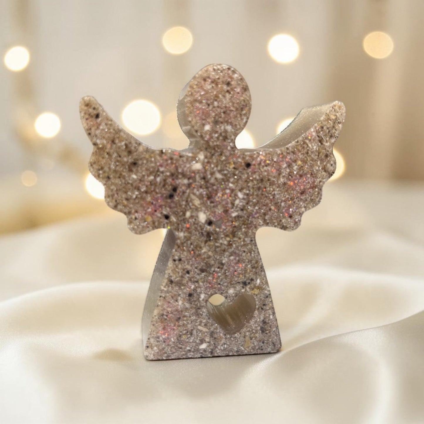 resin angel keepsake ornament, handcrafted in uk
