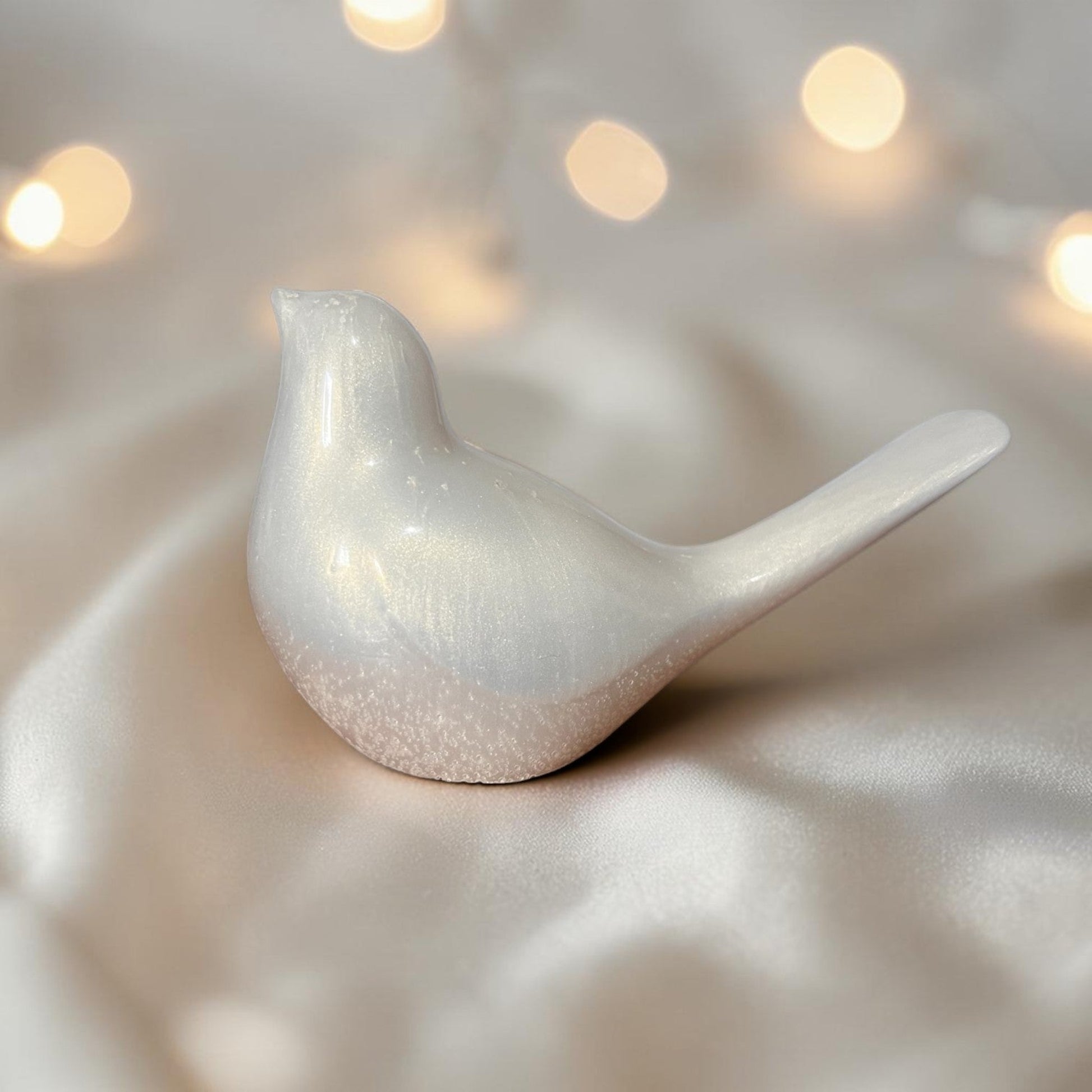 resin bird ashes memorial ornament, handcrafted in lancashire 