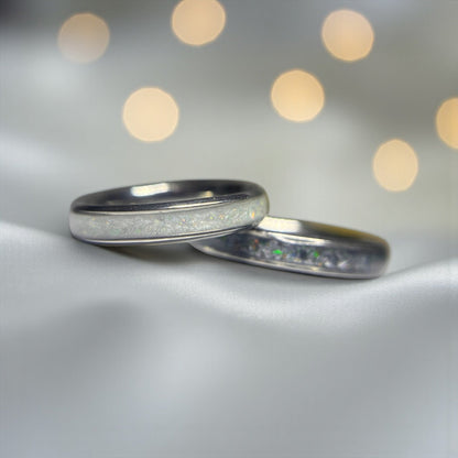  Ridge unisex stainless steel channel memorial ring, handcrafted in Lancashire UK by Keepsake Memorial Jewellery