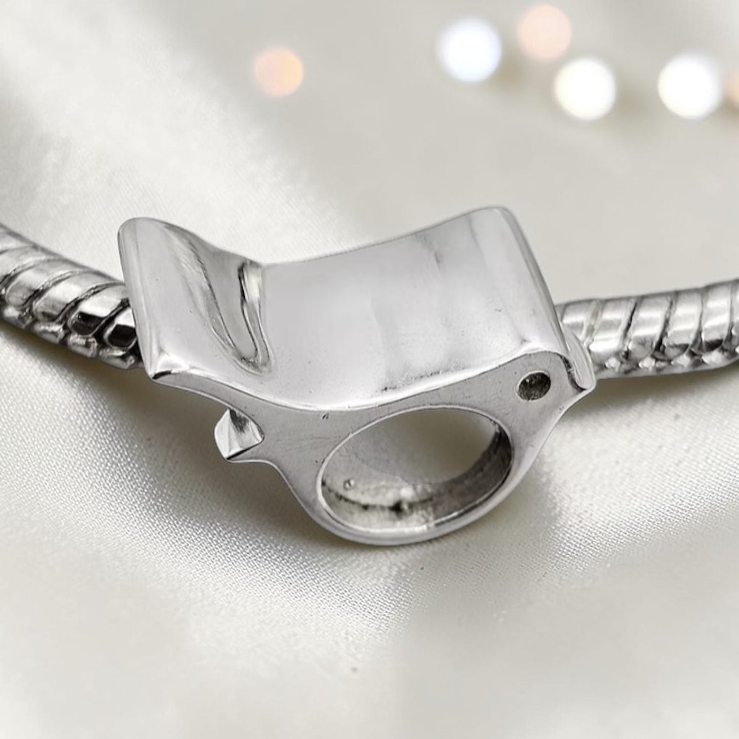 silver robin charm for ashes, handcrafted in uk
