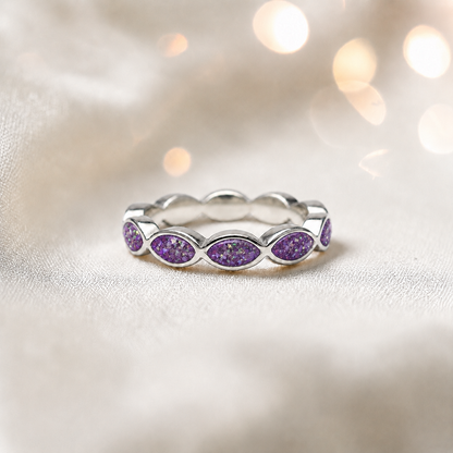 Keepsake Memorial Silver Amara Ashes Ring in Rose Pink - Handcrafted in the UK