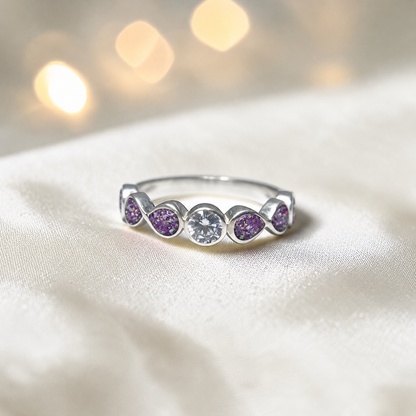Keepsake Memorial Silver Celestina Ashes Ring in Rose Pink - Handcrafted in the UK