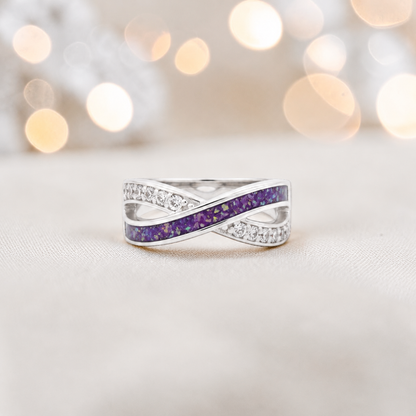 Keepsake Memorial Silver Elsie Ashes Ring in rose pink - Handcrafted in the UK