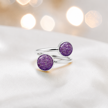 Keepsake Memorial Silver Elysia Ashes Ring in Rose Pink - Handcrafted in the UK