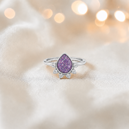 Keepsake Memorial Silver Eternelle Ashes Ring in Rose Pink  - Handcrafted in the UK