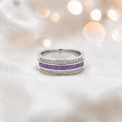 Keepsake Memorial Silver Evie Ashes Ring in Rose Pink - Handcrafted in the UK