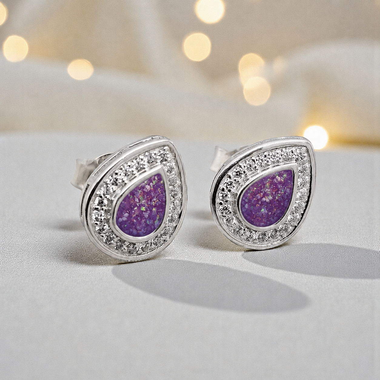 Keepsake Memorial Sterling Silver Ladies Ashes Earrings - Seraph Glow