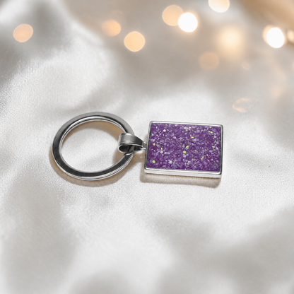 Stainless steel always with me keyring in rose pink, handcrafted in Lancashire, UK - by Keepsake Memorial Jewellery