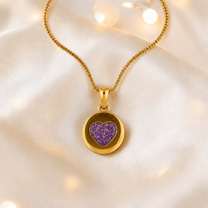 Rose Pink Dainty Heart 9ct gold pendant, handcrafted in Lancashire UK – by Keepsake Memorial Jewellery
