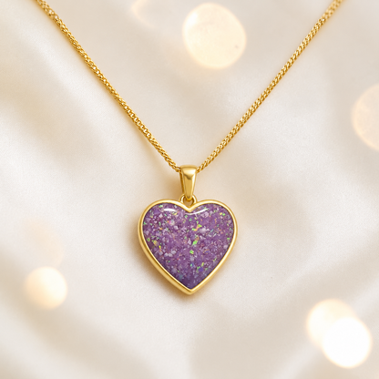 Rose Pink Golden heart 9ct gold pendant, handcrafted in Lancashire UK – by Keepsake Memorial Jewellery