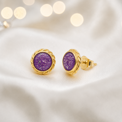 Rose Pink Tala 9ct gold flower earrings, handcrafted in Lancashire, UK – by Keepsake Memorial Jewellery