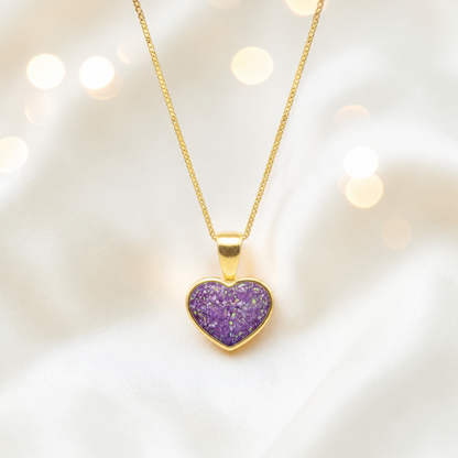 Rose Pink Treasured  heart 9ct gold pendant, handcrafted in Lancashire UK – by Keepsake Memorial Jewellery