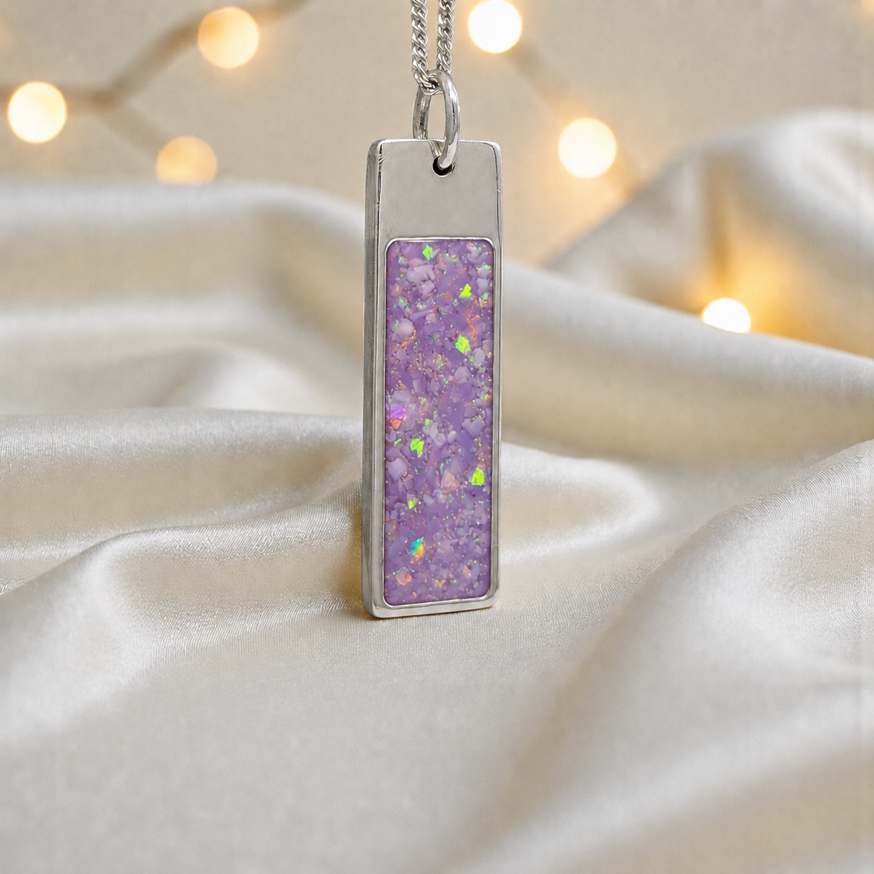 Rose Pink Valour men's sterling silver memorial pendant, handcrafted in Lancashire UK by Keepsake Memorial Jewellery