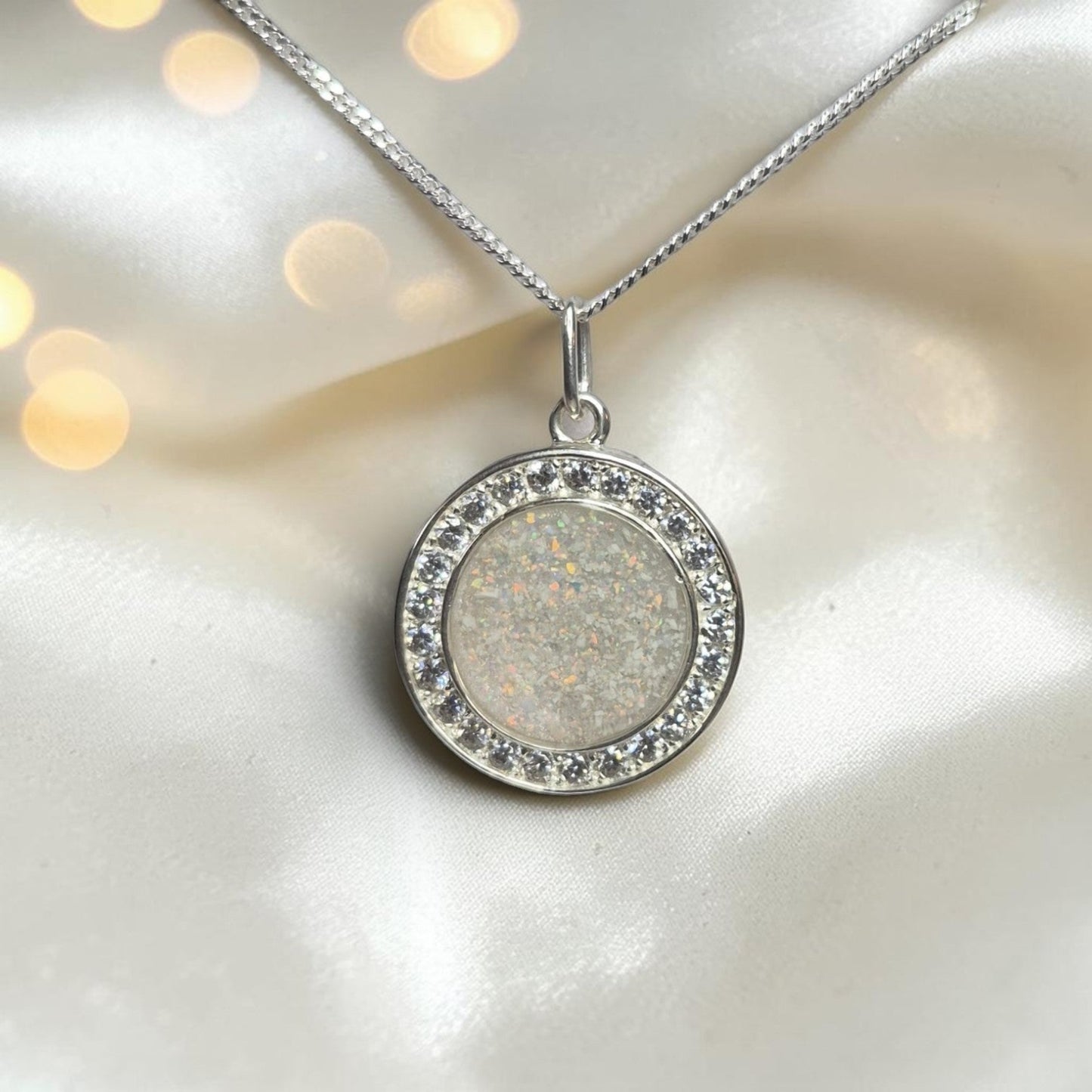 silver round memorial locket, handcrafted in lancashire 