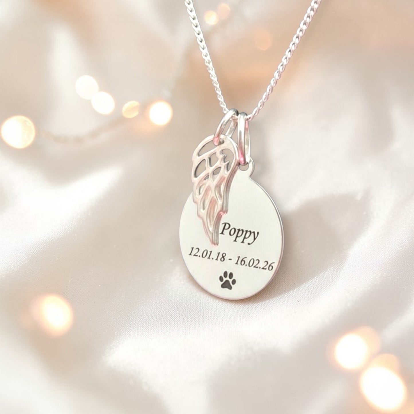 silver round engraving pendant, handcrafted in uk