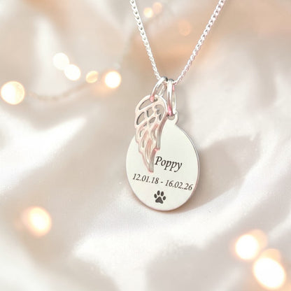 silver round engraving pendant, handcrafted in uk
