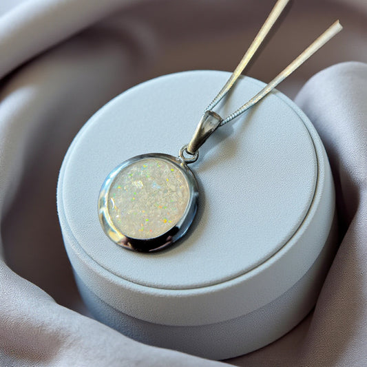Silver large round pendant, handcrafted in Lancashire, UK