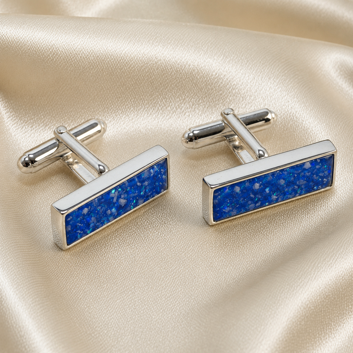 Pillar sterling silver memorial ashes cufflinks, handcrafted in Lancashire UK