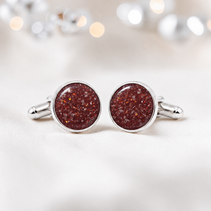 Ruby Eterna memorial ashes cufflinks, handcrafted in Lancashire UK