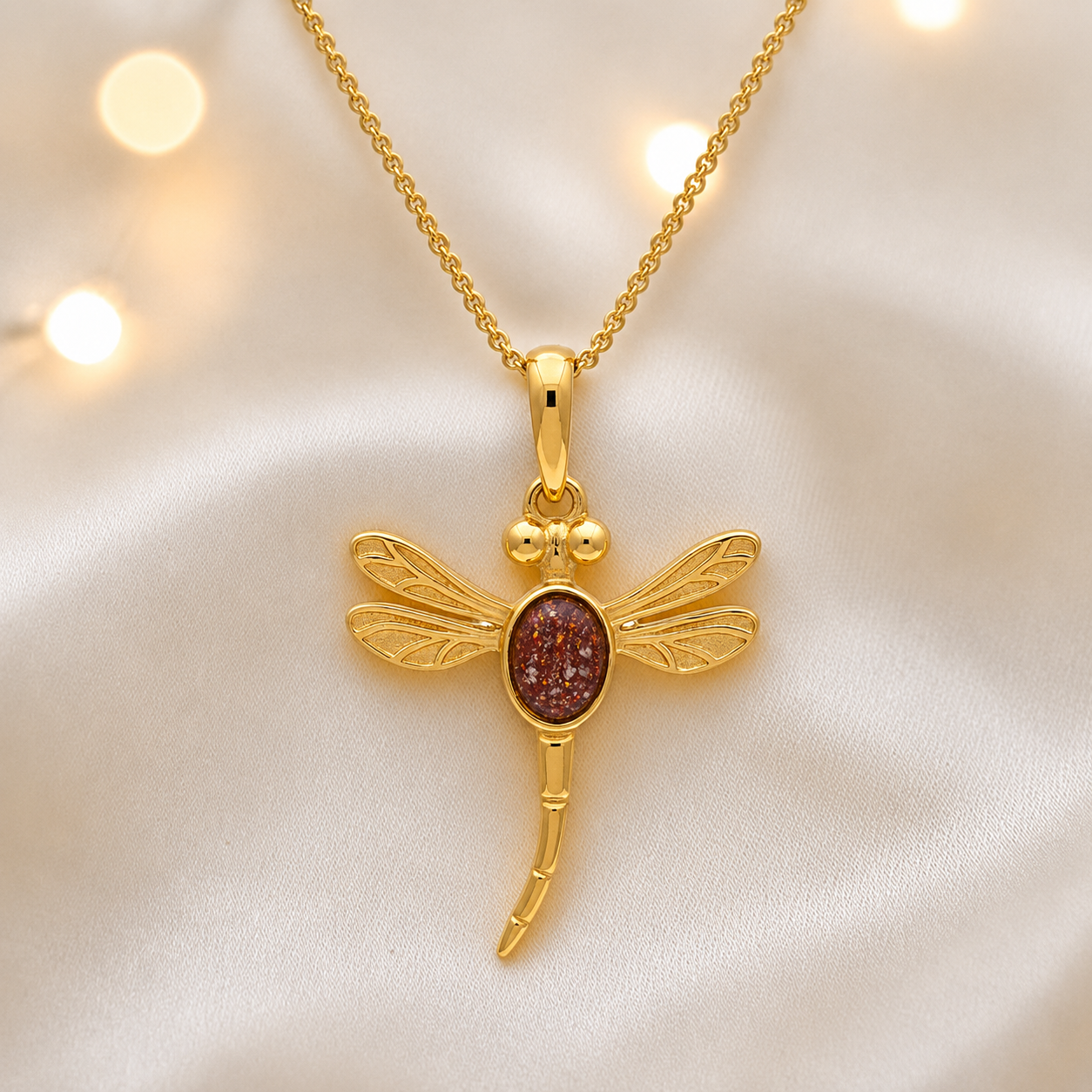 Ruby Red Golden Presence 9ct gold pendant, handcrafted in Lancashire UK – by Keepsake Memorial Jewellery