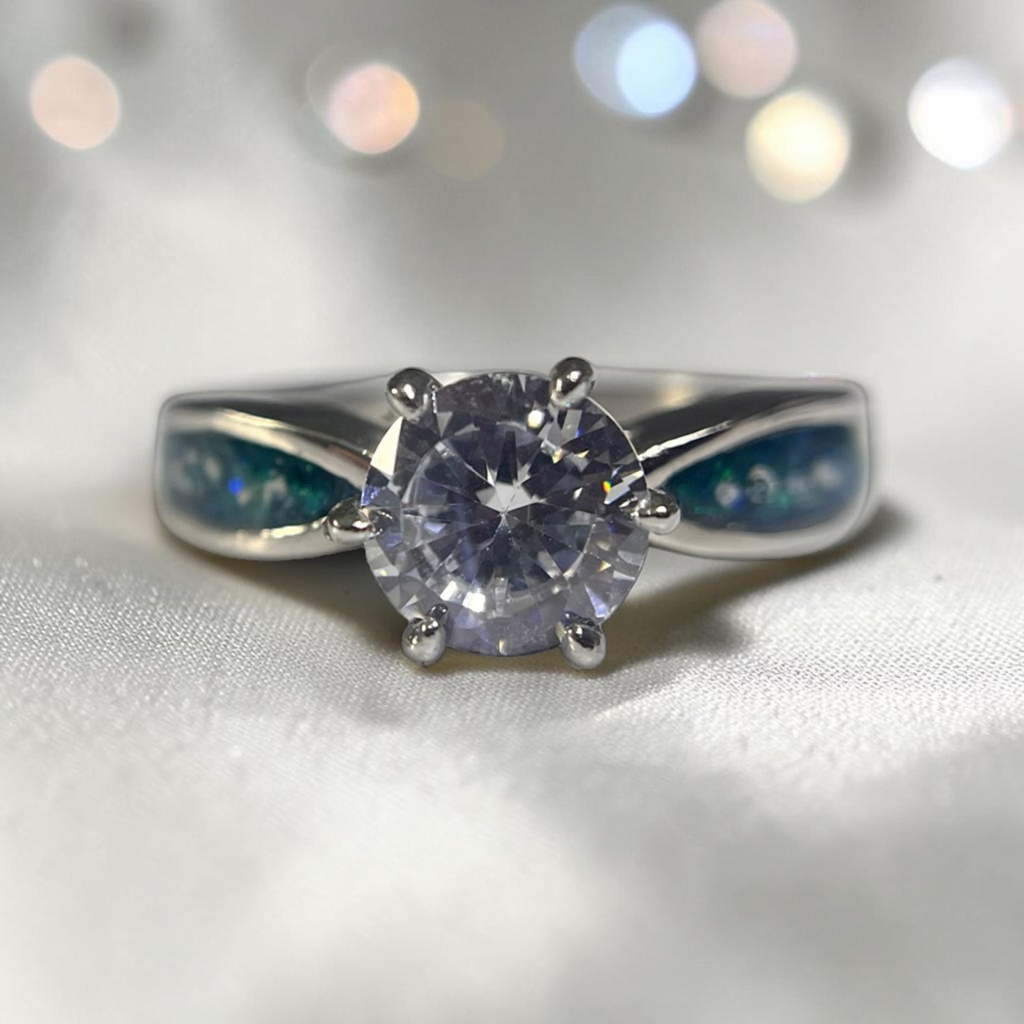 stainless steel solitaire ashes ring, handcrafted in uk