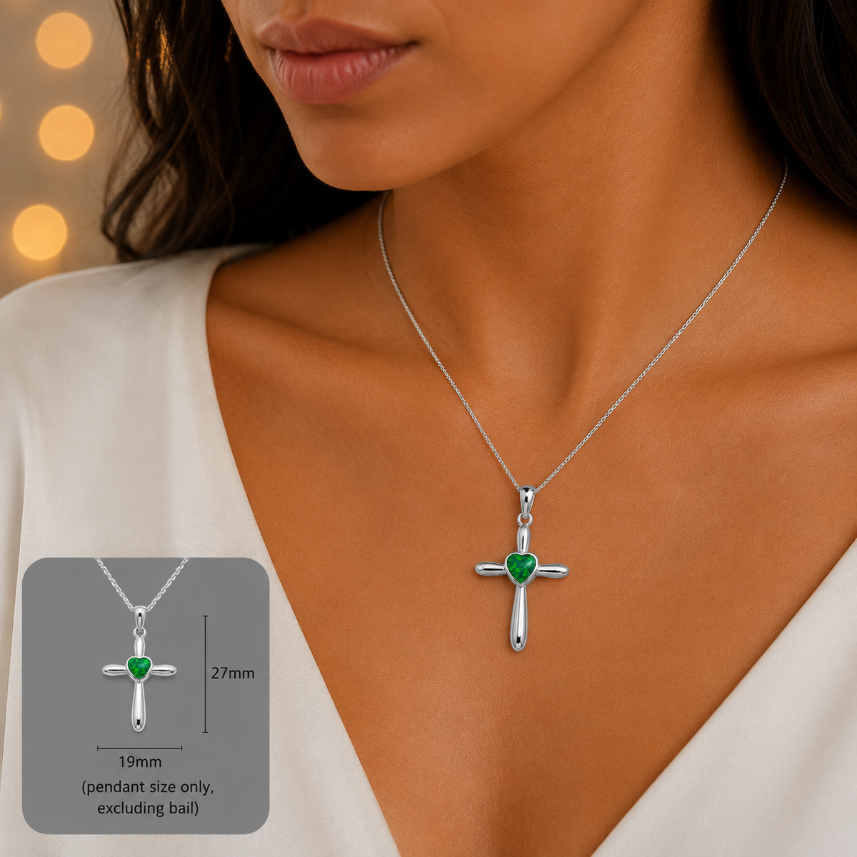 Saiph dainty sterling silver ashes cross with heart detail, handcrafted in Lancashire UK - by Keepsake Memorial Jewellery  